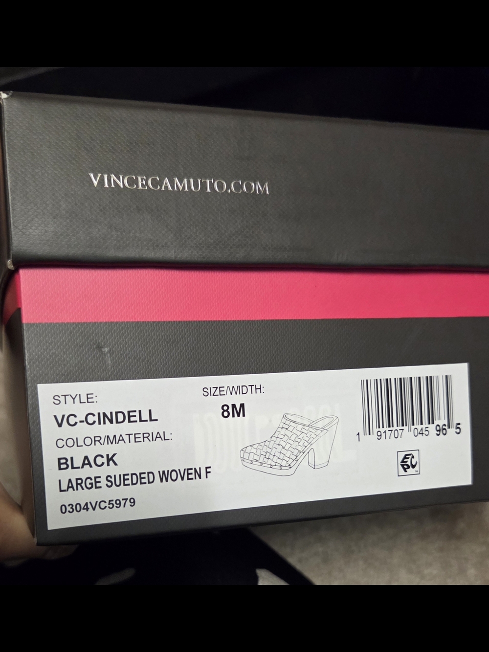 Vince Camuto Cindell Black Woven Suede Platform Clogs - Picture 6 of 6